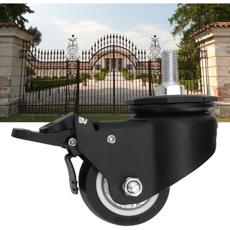Roulette polyvalente 2 pouces support acier manganèse roue TPU pour chariot de transport avec frein tige filetée M12 (1 pièce) (1/5)