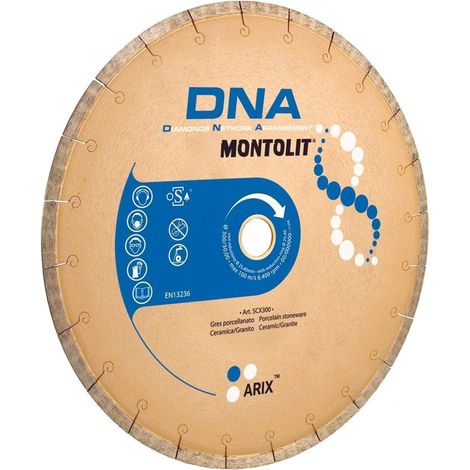 DISCO DIAMANTATO 300 MM MONTOLIT DNA SCX300 PER GRES CERAMICA GRANITO