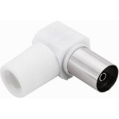MaxTech - Set 2 Pz Connettore Antenna Tv Angolato 90° Femmina Adattatore Per Cavo Tv C-088 - (1/2)