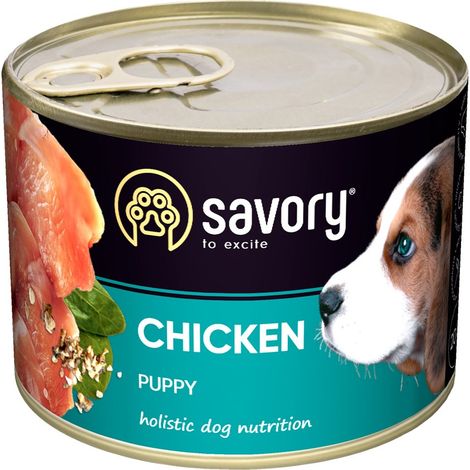 Cibo umido saporito per cuccioli junior, tutte le razze, al pollo, 200 g (1/3)