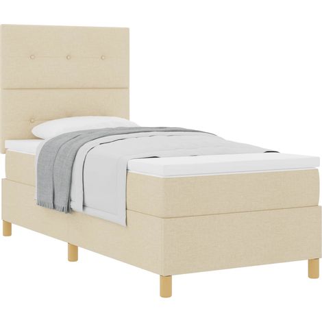Maison Exclusive - Lit à ressorts avec matelas Crème 80 x 200 cm tissu