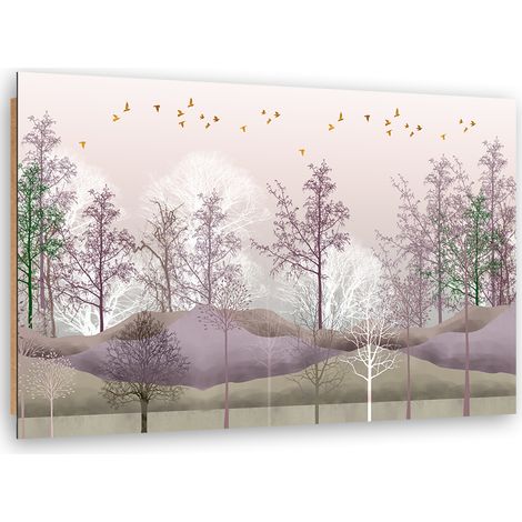 Quadro deco panel, Uccelli sopra la foresta - 100x70 (1/5)