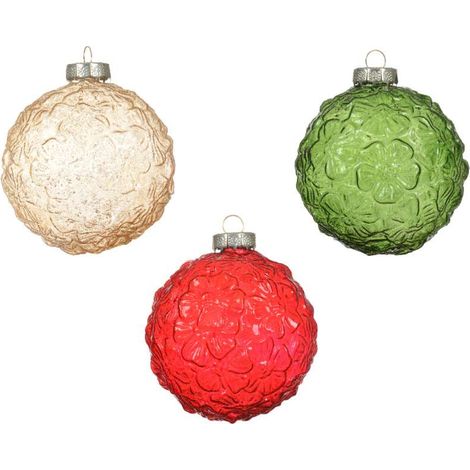 Sfera con decoro floreale in rilievo (1/2)