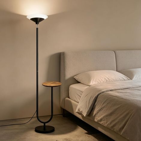 Lampadaire LED intensité variable pour salon avec table, Noir (27, Watts) (1/5)