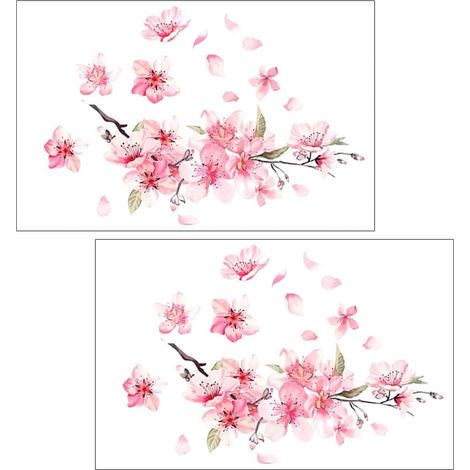to Install and Clean Cherry Blossom Stickers 2 Pieces PVC