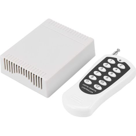 Relais 12 V DC, 12 canaux, télécommande RF sans fil, émetteur et récepteur (1/5)