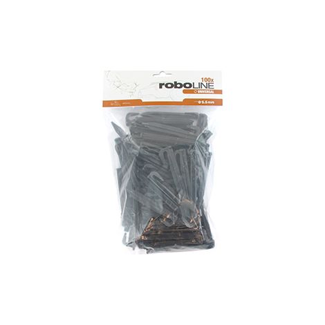 Lot De 100 Clous / Cavaliers Plastiques Universels. Pour Fixation Des Câbles Périphériques De Tondeuses Robotisées. Longueur : 9