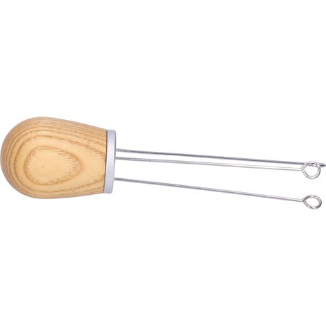 Distributeur à Aiguille pour Café Moulu, Agitateur et Niveloir avec Manche en Bois (Finition Argent Frêne) (1/5)