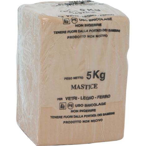 Idroweb – Mastic pour vitrage 5 kg – Pasta sigillante non corrosive – Utilisation intérieure et extérieure – Pour joints verre et bois (1/2)