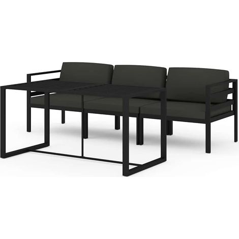 Maison Exclusive - 4-tlg. Garten-Lounge-Set mit Kissen Aluminium (1/5)