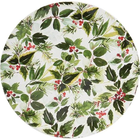 Preziosa Luxury Home Piatto Tondo Natale in Ceramica  D 26,6 Cm H 1,5 Cm Multicolor