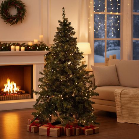 Albero di Natale Tinsel, 91 Rami, Apertura Rami Singoli Made in Italy, 250h cm Verde (1/5)