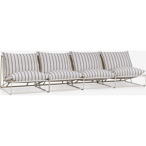 SKLUM Amaro 4-teiliges modulares Gartensofa Braun Tapioca - Dunkelblau                                  