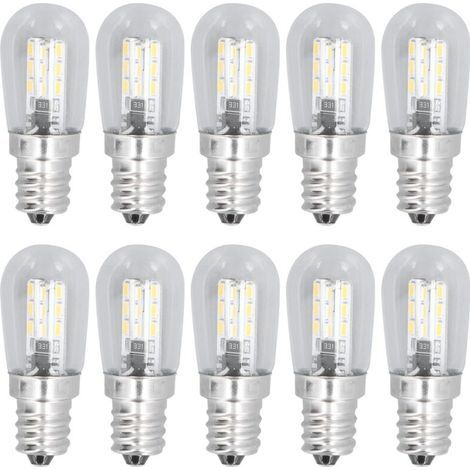 Ampoule LED E12 10 pièces 1,5W lumière blanche chaude – 500LM – Verre – Compatible plafonniers et appliques – Durée de vie 50 000h (1/5)