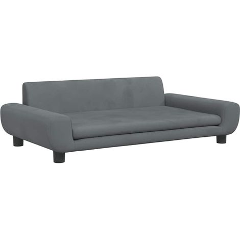Canapé pour enfants，Sofa pour Salon gris foncé 100x54x33 cm velours CFW66182 (1/5)