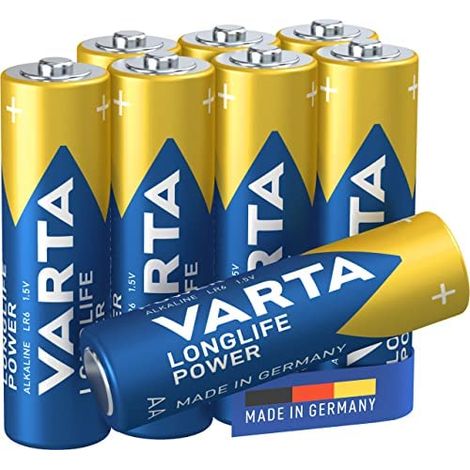 Pile alcaline LR06 (AA) Longlife Power 1.5 V - Blister de 8 - 4906/8 - Varta (1/5)