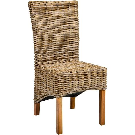 Sedia da esterno in rattan intrecciato con schienale alto Dominica