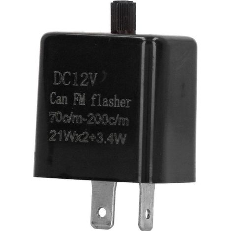 Blinkrelais 12V 2-polig, elektrisch, staubdicht, für Motorrad-LED-Blinker, schwarz