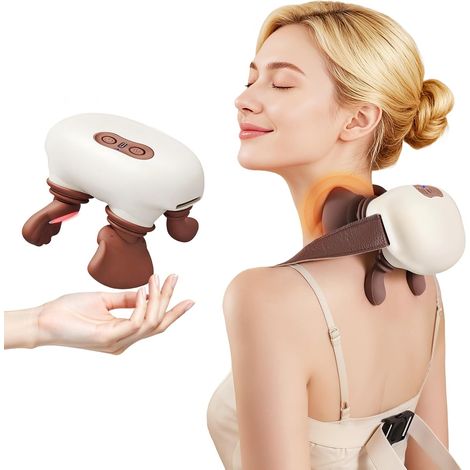 Beheizte Massagehände – Bionischer Kopf – Hand-, Nacken- und Schultermassagegerät – Trapezmuskel-Nackenmassagegerät – Akupressurmassage – Kabellos (1/4)