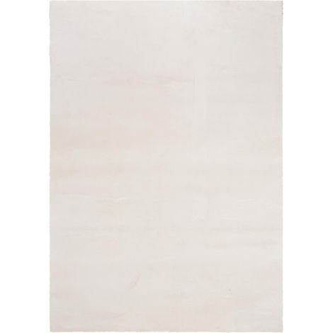 Tapis salon LYN10 LAVABLE crème 80x150, tapis doux et soyeux à l'aspect : Shaggy