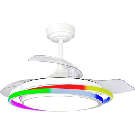 Ventilateur LED Antila Mini RGB Blanc 45W 4500Lm CCT Dim (1/5)