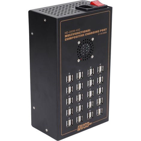 Multifunktionaler, intelligenter 20-Port-USB-Datenhub mit Stromversorgung, Splitter, Ladeanschluss und Netzteil (170–240 V) (1/5)