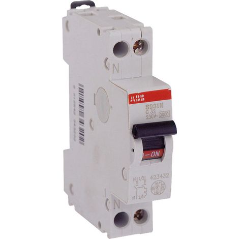 ABB – Disjoncteur unipolaire 32A Type AC – Courbe de déclenchement C – 3000A pouvoir de coupure – Montage à vis – 1P+N (1/5)