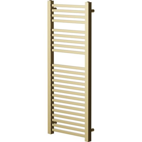 Colore Galileo Brushed Brass 1200mm x 490mm Square Heated Towel Rail (1/5)