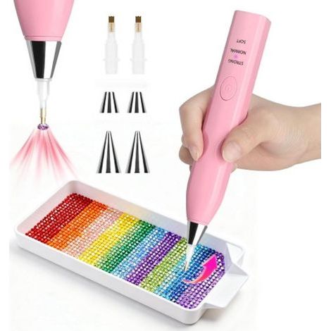 Electric Diamond Paintbrush - Electric Painting Brush - Vacuum Technology - Built-in Vacuum Pump - Wax-Free - Lightweight and Portable - Three Adjustable Suction Levels - Rechargeable - DIY Accessorie