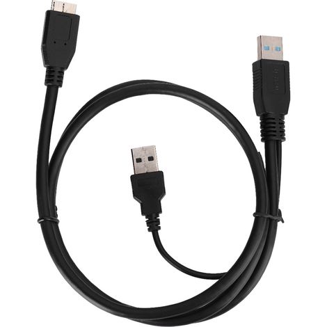 Câble de données USB 3.0 vers Micro USB pour disque dur mobile avec port d'alimentation auxiliaire, double alimentation C0109, 1 m