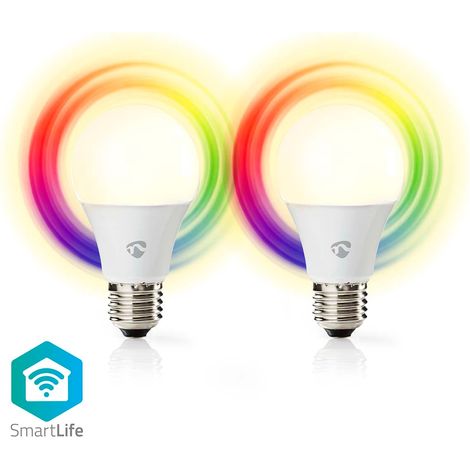 Bombilla smartlife a todo color wifi e27 806 lumenes 9 w rgb blanco calido a frio 2700 - 6500k androidios bombilla 2 uds (1/5)