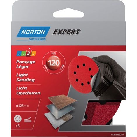 Disque abrasif Norton auto-agrippant multi-usage Ø 125 mm, grain 120 - Lot de 5 (1/5)