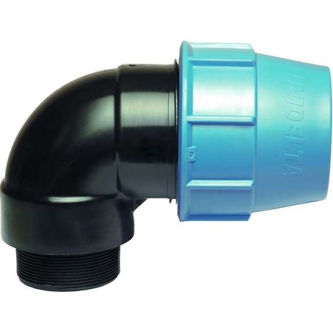GOMITO MASCHIO A COMPRESSIONE PER TUBO POLIETILENE UNIDELTA