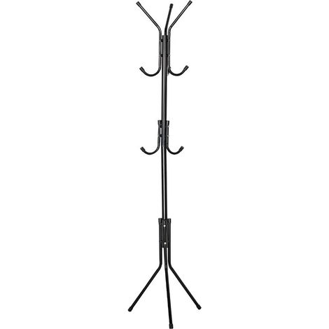 Porte-manteau Portant à vêtements en acier noir - Hauteur 172 x Largeur 48 cm