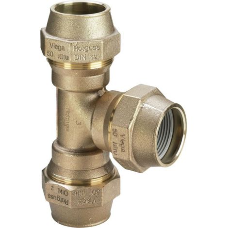 Viega Maxiplex Pièce en T 277932 Ø 50 mm, bronze, avec raccord à vis