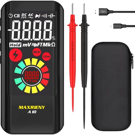 Multimètre Numérique, VRAI RMS, Rechargeable par USB, A10 (1/2)