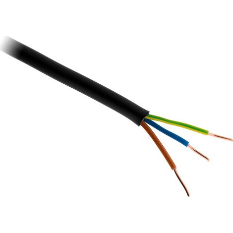 Zenitech – Câble électrique U-1000 R2V 3G6mm² noir – Longueur 100m – Pour installations domestiques et professionnelles – Résistance accrue