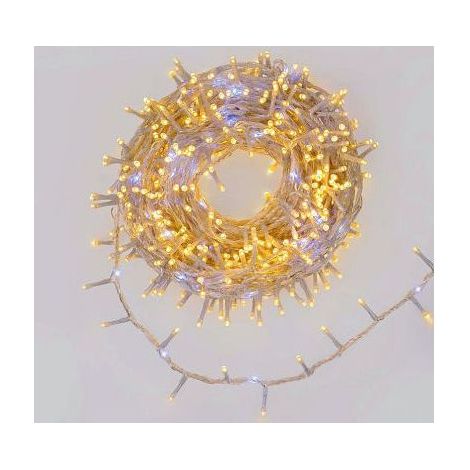 Lotti, Catena Luminosa Natalizia MiniCluster StarFall Light, 1660 LED Bianco Caldo e Freddo, 30 m