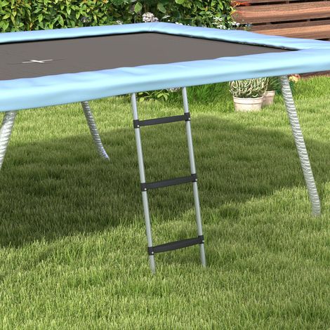 Échelle trampoline élastique réglable 3 2 marches en acier - Dimensions: 97x32cm - Couleur: Argent