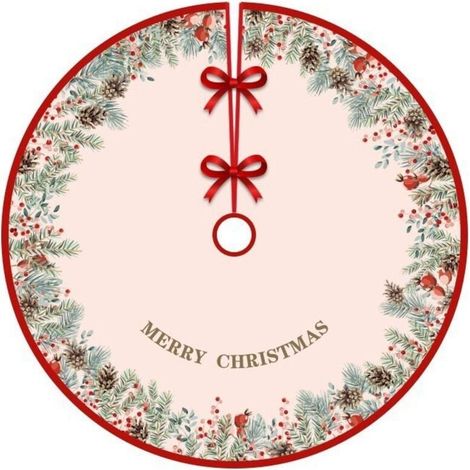 91 cm (36 Zoll) große Weihnachtsbaumdecke, Weihnachtsbaumschmuck, rote Baumdecke, 90 cm große Weihnachtsbaum-Unterlage (1/4)