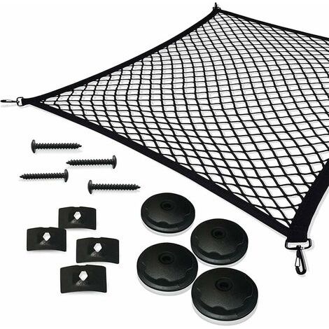 Filet à bagages de voiture, 110 x 60 cm, filet de protection en nylon élastique, filet de séparation multifonctionnel pour le rangement du coffre. (1/5)