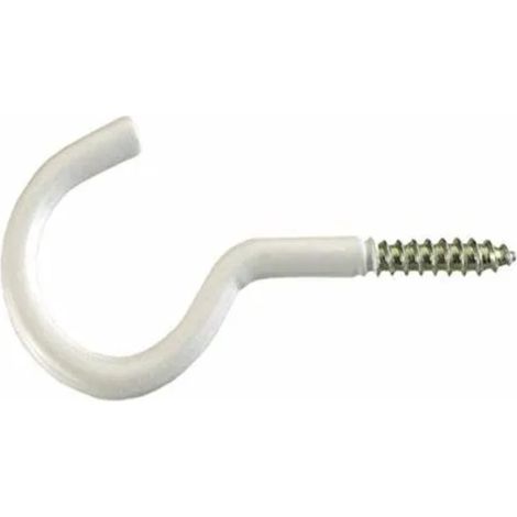 ORECA - 4 GANCI A VITE - TIPO PESANTE -2,6x16x7MM FERRO VERNICIATO BIANCO