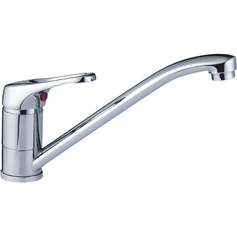 Robinet de cuisine SIENA P100C501, mitigeur monocommande, bec long pivotant, économie d'eau, silencieux, facile à nettoyer et à installer, laiton sanitaire, finition chromée (1/5)