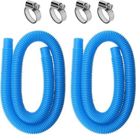 (Blue)2 Pcs 32mm Swimming Pool Hose,1.5m Swimming Pool Hose for Above Ground Pool Accessories Replacement Hose for Pool Pump,Replacement Hose for Filter Swimming Pool Accessories Spare Parts (1/5)