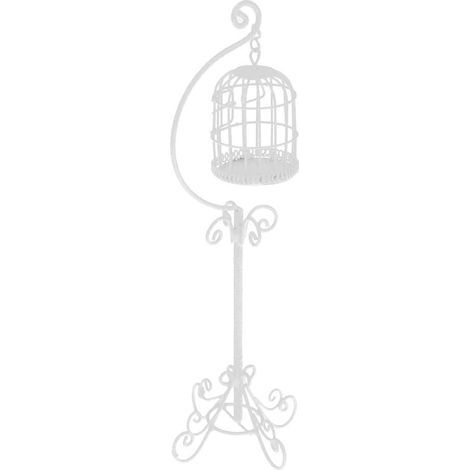 Support Miniature Vintage en Métal Blanc pour Cage à Oiseaux, pour Maison de Poupée à L'échelle 1/12 (1/5)