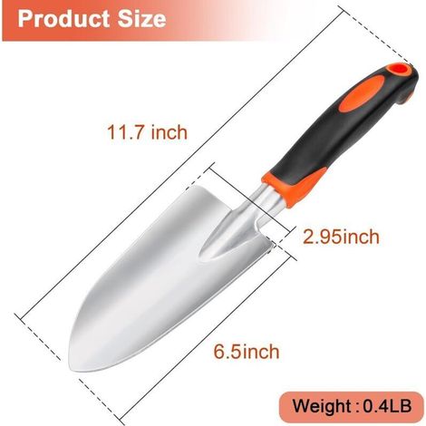 Petite Pelle Jardinage, Outils de Jardinage à Main, Pelle de Jardin avec Poignée Ergonomique Outillage de Jardin pour Plantation, Repiquage, Désherbage, L'ameublissement du Sol(Orange-B) (1/3)