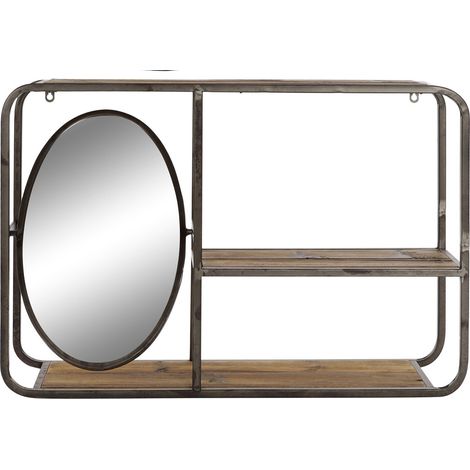 DKD Home Decor Étagère murale noire et brun foncé 73x19x50 cm (1/5)