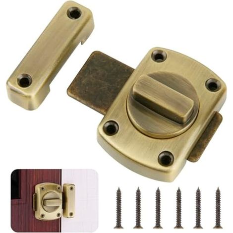 1 pièce Verrou de porte antivol à loquet Riegel Verrou de sécurité pour voleurs Fermeture de porte intérieure Verrou supplémentaire pour salle de bain Verrou de porte en alliage de zinc Verrou de