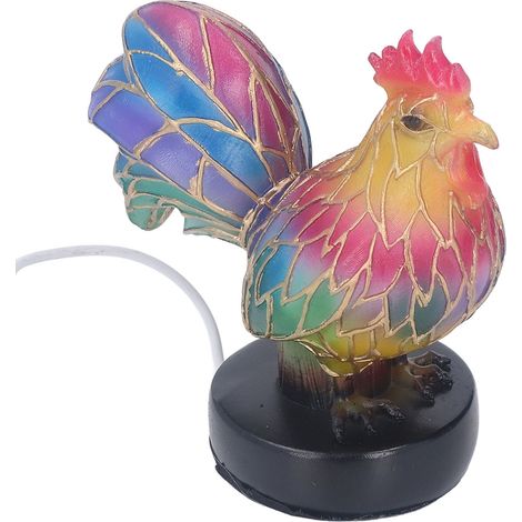 Lampe de Table Résine Colorée Coq Lumière LED Night Light Décor Domicile