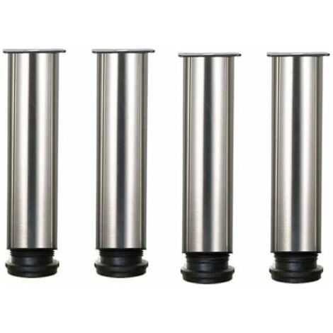 Ensemble de 4 pieds de meubles réglables en acier inoxydable, hauteur 25 cm, parfaits pour canapé, table, armoire. (1/5)
